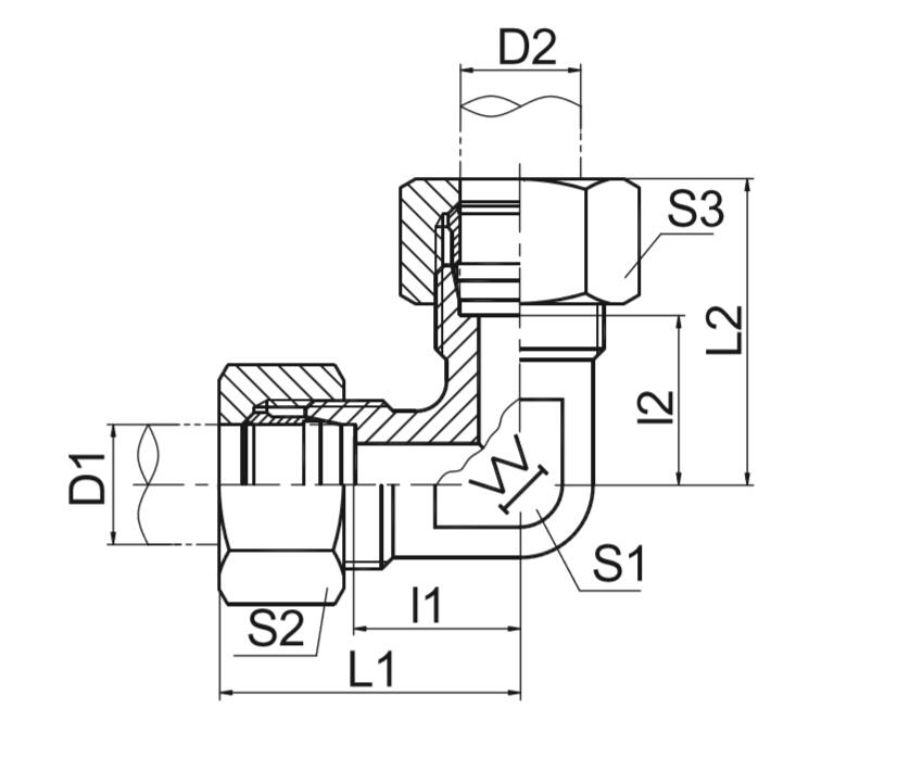 1C9/1D9  90°度弯接头