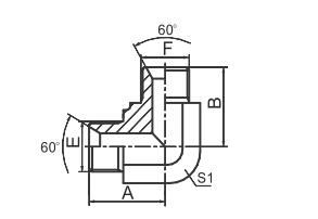 1B9  90°弯 英管外螺纹60°内锥